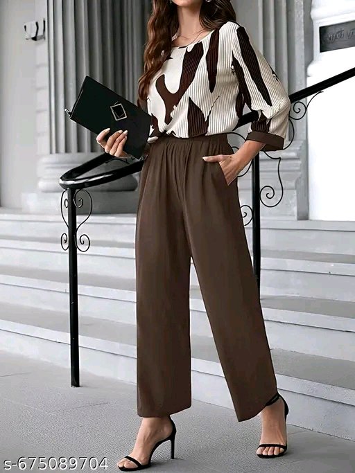 Catalog Name:*Classic Partywear Women Top & Bottom Sets*Top Fabric: PolycottonBottom Fabric: PolycottonSleeve Length: Long SleevesNet Quantity (N): 2Sizes: S (Top Bust Size: 36 in, Top Length Size: 26 in, Top Hip Size: 36 in, Bottom Waist Size: 26 in, Bot